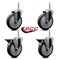 Service Caster 5 Inch Thermoplastic  Rubber Wheel Swivel 58 Inch Threaded Stem Caster Set 2 Brakes SCC SCC-TS20S514-TPRB-58212-2-PLB-2 - alternate 3